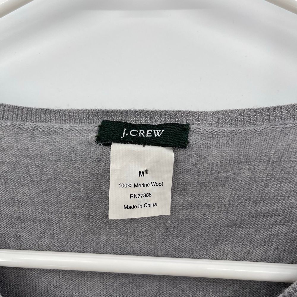 J. Crew Gray Ruffle-Front Cardigan - Picture 2 of 9